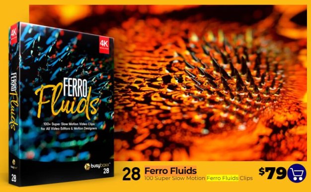 4K视频素材 100个磁流体力学微观特写抽象背景合成动画 Ferro Fluids