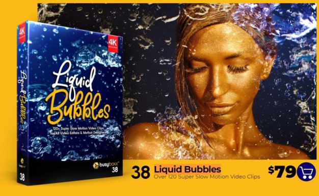 4K视频素材 130个液体水花气泡水泡漂浮慢动作 Liquid Bubbles