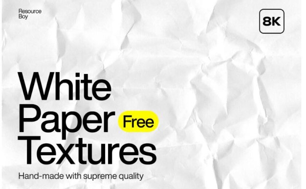图片素材 56款8K白色褶皱纸张折痕纹理背景 50+ White Paper Textures