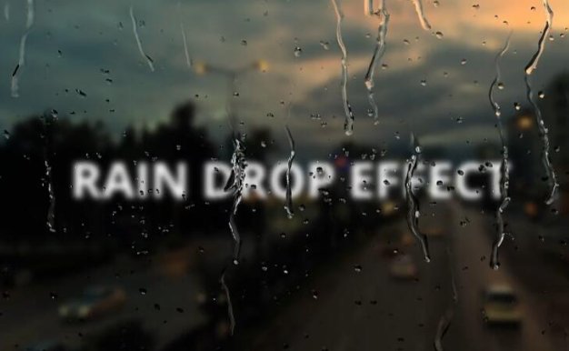 达芬奇模板 真实雨滴滑落视觉特效预设 Rain Drop Effect