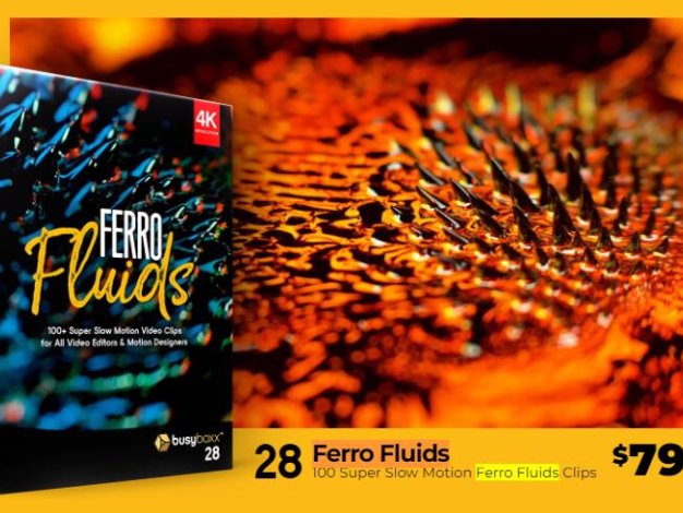 4K视频素材 100个磁流体力学微观特写抽象背景合成动画 Ferro Fluids