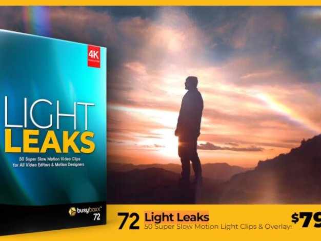 4K视频素材 50个唯美漂亮镜头漏光光效叠加合成动画 Light Leaks