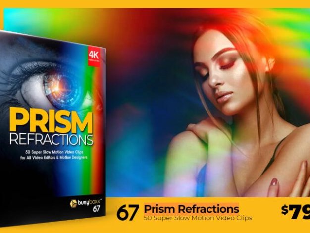 4K视频素材 50个梦幻棱镜折射真实光效叠加动画 Prism Refractions