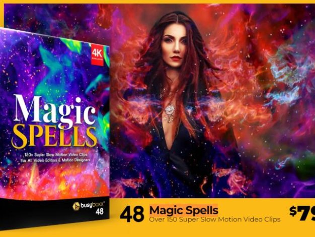 4K视频素材 153个魔法粒子烟雾火焰特效动画 Magic Spells