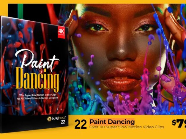 4K视频素材 114个彩色油漆流体飞溅慢动作特写 Paint Dancing