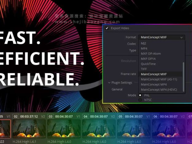 视频渲染编解码器输出达芬奇插件 MainConcept Codec Plugin for DaVinci Resolve v1.5 CE Win