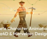 C4D教程 卡通人物角色绑定走路动画制作 Complete Character Animation in C4D & Marvelous Designer