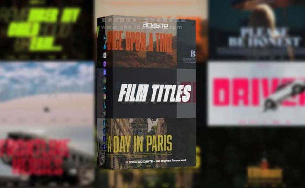 25组电影海报文字标题排版宣传展示预设模版FILM TITLES-支持AE/PR/PS/FCPX/达芬奇