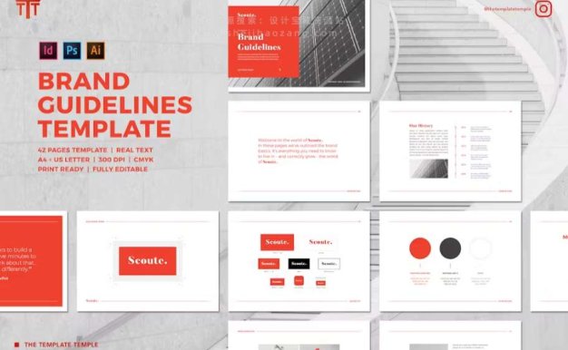 国外VI品牌AI/PS/ID模版Brand Guidelines Template