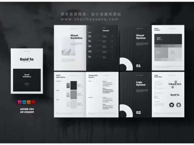 国外高级VI品牌展示PS/AI/ID模版Brand Guidelines