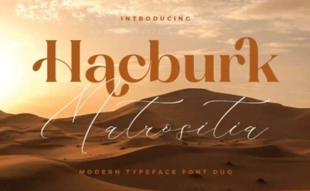 英文手写艺术衬线设计字体 Hacburk Matrositia Modern Font Duo