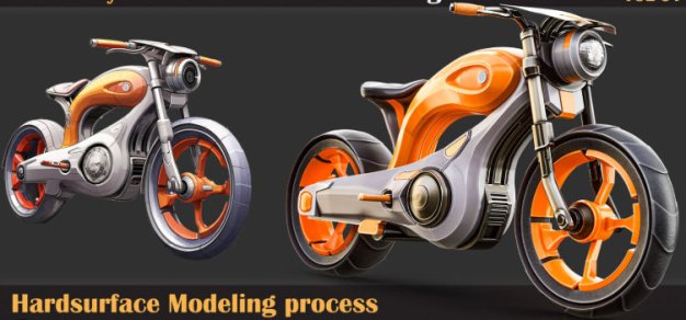 3DS MAX科幻摩托車3D建模教程 Udemy – Mastering Advanced Motorcycle Asset Modeling Techniques