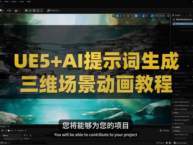 UE5+AI提示词生成三维场景动画教程 Udemy – Unreal Engine 5 + Midjourney & Skybox AI