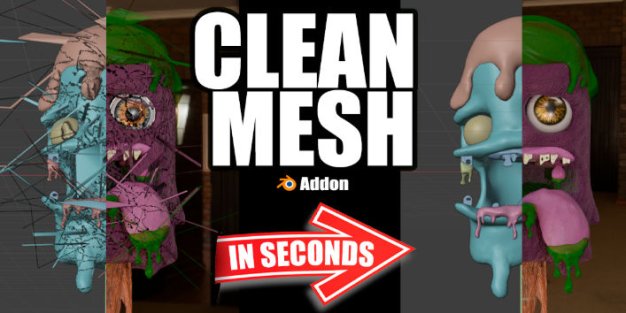 Blender模型多余網(wǎng)格點(diǎn)線面刪除優(yōu)化插件 Clean Mesh V1.0