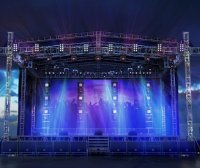 C4D音乐会现场音箱氛围灯扬声器讲台舞台场景模型素材