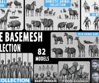 动物人类神话生物基础网格模型集合82个Ultimate Basemesh Collection - Topology + Uv Map