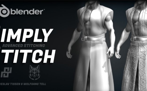 Blender针痕精细缝线插件 Simply Stitch V1.2