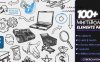 AE签字笔手绘线条卡通元素动画模板100+ Whiteboard Elements Pack