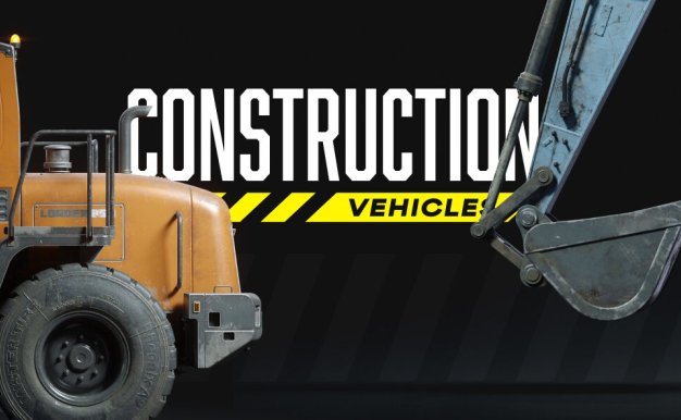 Blender挖掘机起重机叉车卡车高精度3D模型 KitBash3D – Construction Vehicles