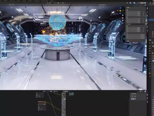 Blender科幻未来超现实休眠信息展示船舱航空仓3D模型场景源文件