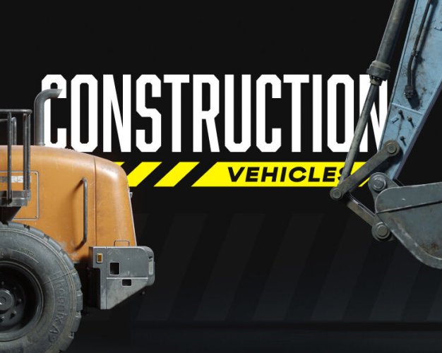 Blender挖掘机起重机叉车卡车高精度3D模型 KitBash3D – Construction Vehicles