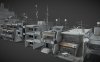 Blender末日复古建筑基建3D模型资产 Old Dystopic Buildings set 3D model