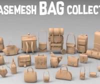 Blender/C4D/Maya/3Ds Max背包女士挎包具书包行李箱3D模型文件25款
