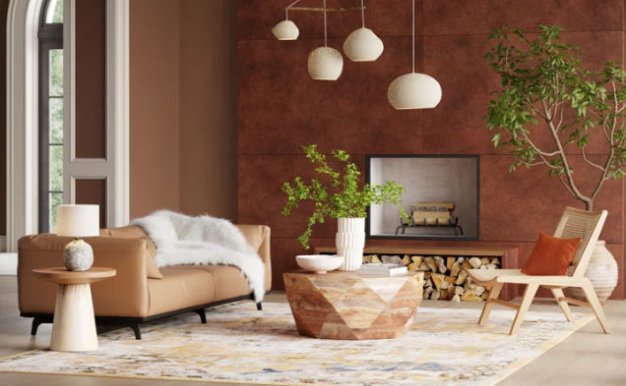 Blender现代高级多边形木质客厅设计感场景资产3D模型 Modern Abstract Wooden Living Room