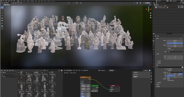 Blender/C4D古希腊罗马雕像雕塑3D模型素材带材质贴图94个