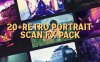 AE复古怀旧扫描线叠加特效动画模板 Retro Portrait Scan FX – VHS Grunge Texture & Analog Frame Pack