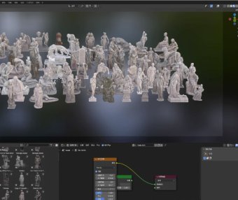 Blender/C4D古希腊罗马雕像雕塑3D模型素材带材质贴图94个