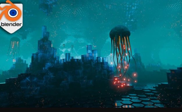 Blender几何节点外星地形洞穴场景制作教程 Udemy – Blender Geometry Nodes – Alien Worlds, Tentacles & Terrain