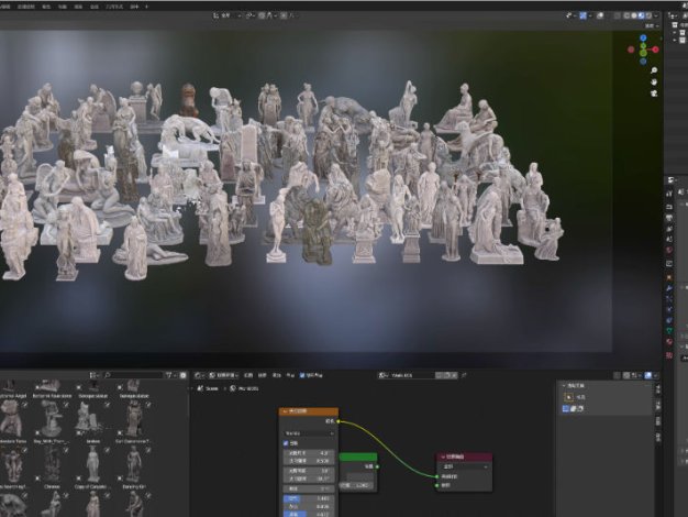 Blender/C4D古希腊罗马雕像雕塑3D模型素材带材质贴图94个