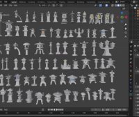 Blender/C4D古灯石灯户外灯石柱古建筑地灯草灯模型3D素材92款