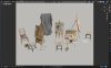 Blender/C4D画室绘画画架画板写生颜料3D模型素材源文件