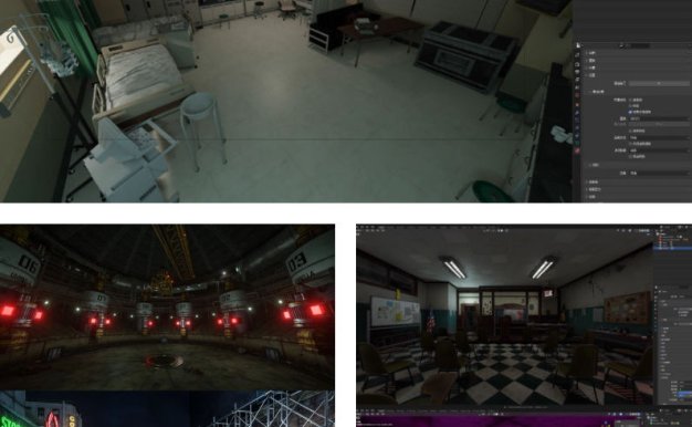 Blender生化危机恐怖游戏超市公寓办公室古典欧式建筑3D场景合集37套