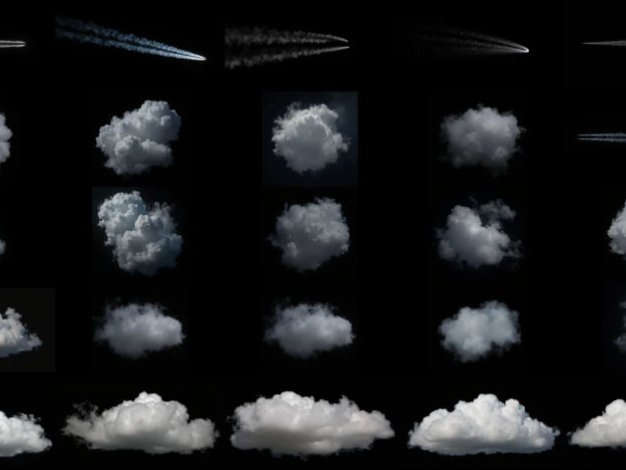 2D云朵白云图片素材125张 2D Cloud Textures Pack