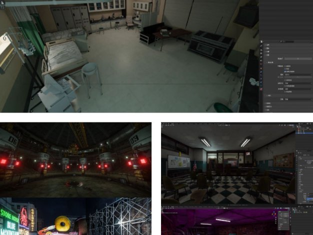 Blender生化危机恐怖游戏超市公寓办公室古典欧式建筑3D场景合集37套